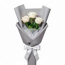 Букет 3 белые розы #REPLACE_PRED# Новые Бурасы